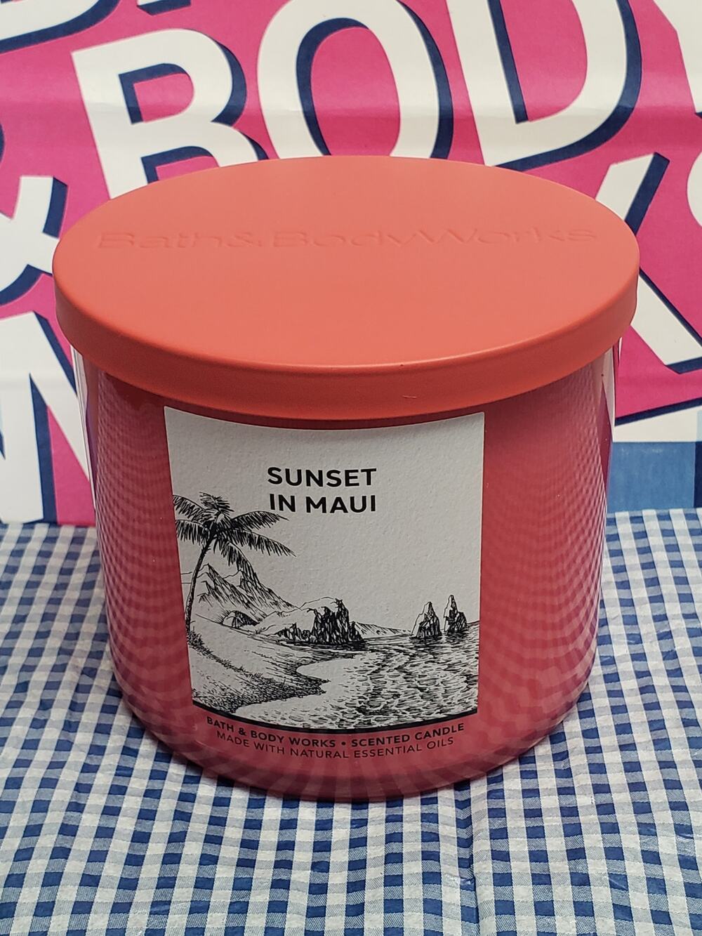 BBW Sunset In Maui Large 3 Wick Candle Home Fragrance Decor